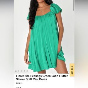 Green satin Lulu’s dress